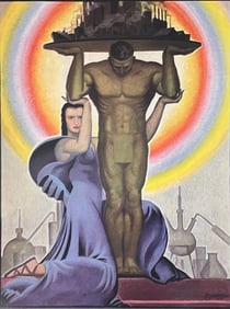 Art Deco Original "Pro Science" Lithograph 1937