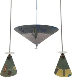 JANNA UGONE Modernist Ceramic and Chrome Artisan Lamps