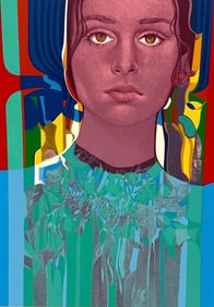 Mid Century Matted Serigraph signed CUEVAS