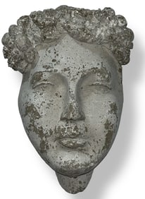 A French Art Deco Concrete Face Wall Plaque