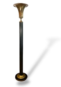 An Art Deco Copper Torchiere Floor Lamp