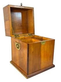 A Vintage Walnut and Brass Wine Casket