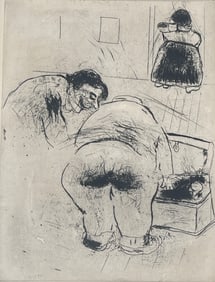 A MARC CHAGALL Print, "Notre Heros Tenait a Etre Pret"