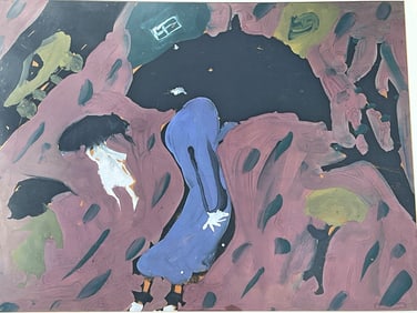 A Mid Century Abstract Acrylic on Paper