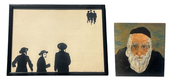 A STANLEY HANDELMAN Signed & Numbered Screen Print and Rabbi Portrait