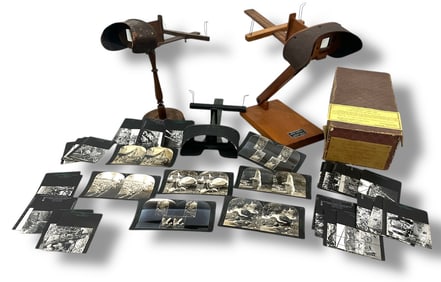 Antique Stereoscope Collection 3 Viewers and Photo Cards