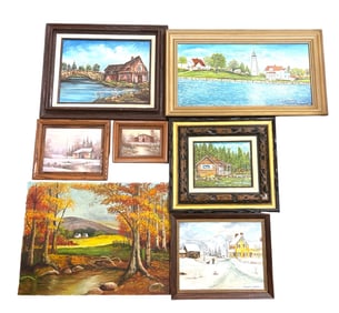Collection 7 Mid Century Oil Paintings
