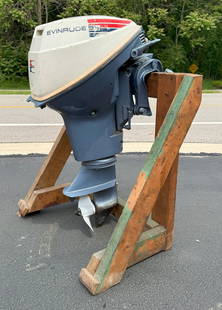 Vintage EVINRUDE "Sportwin 9.5" Outboard Motor: C. 1950's/1960's 35" H X 14.5" W x 21" D