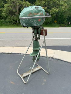 Vintage JOHNSON "Seahorse 5" Outboard Motor: C. 1950's 38"H x 11"W x 23" D