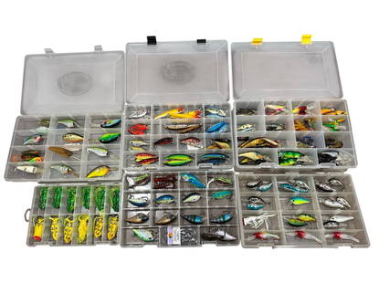 Large Collection New Old Stock Fishing Lures, MATZUO: Includes Matzuo, Lunkerhunt, XPS, Bill Dance, Storm, and unmarked lures. Largest is approx. 4.5" L.