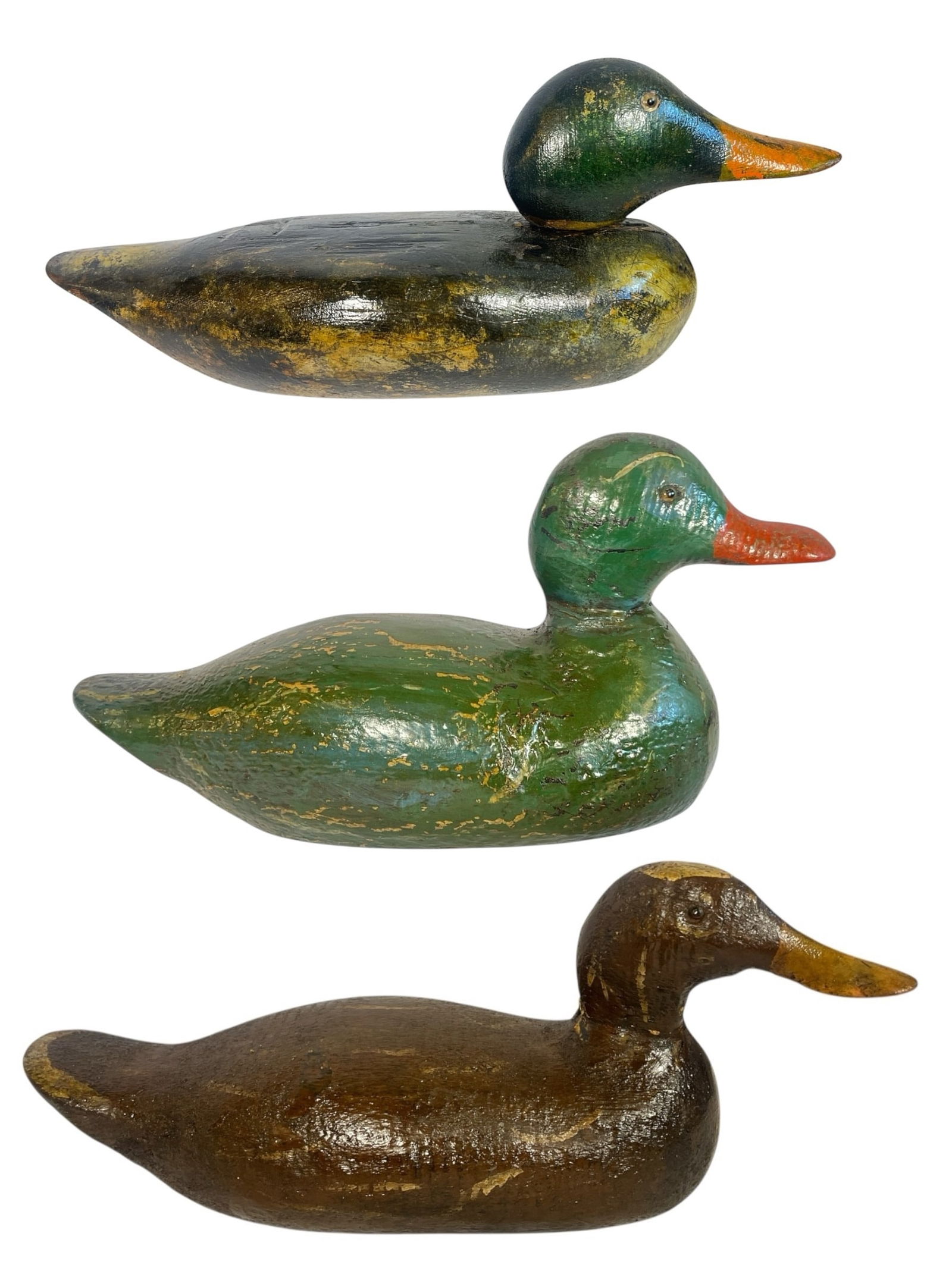 Three Vintage Painted Duck Decoys (1 of 5)
