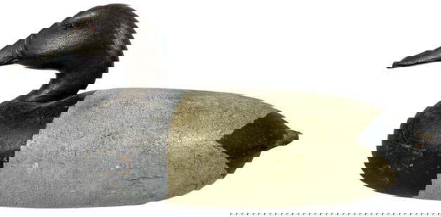 An A. HOUNSLOW, Bordentown, NJ Duck Decoy: Measures 7" H x 5.5" W x 15" D.