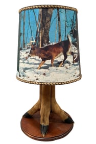 Vintage Deer Hoof Taxidermy Lamp