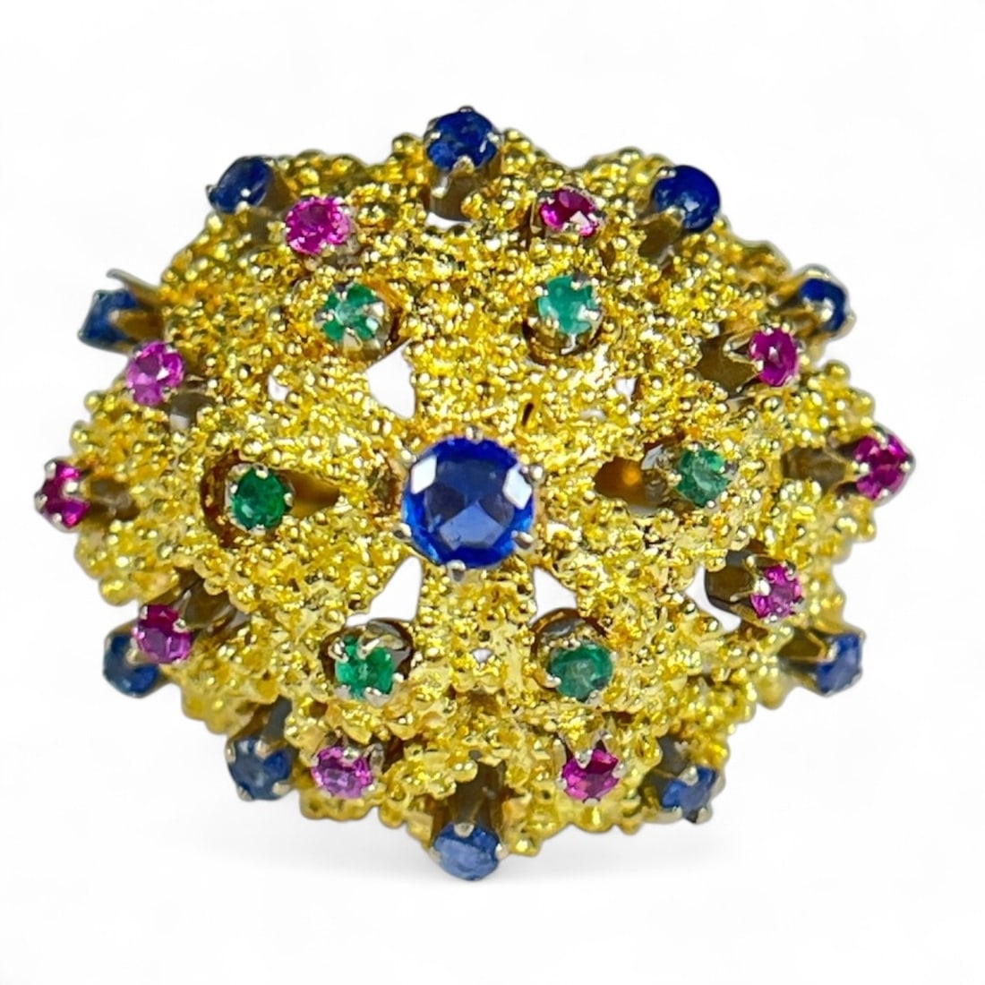 A 14k Gold and Multi Stone Cocktail Ring (1 of 5)