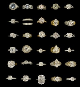 A Large Collection of Sterling Silver Engagement Rings