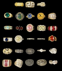 Large Collection Sterling Silver Statement Rings