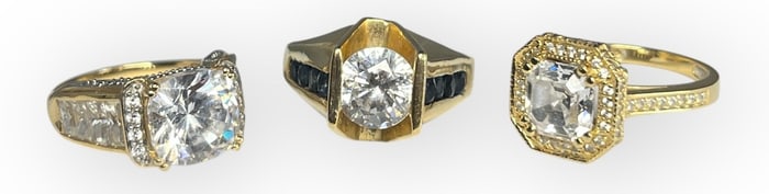 Three 14k Gold Engagement Rings