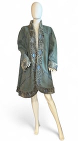 A Vintage Blue Astrakhan Fur Reversible Jacket