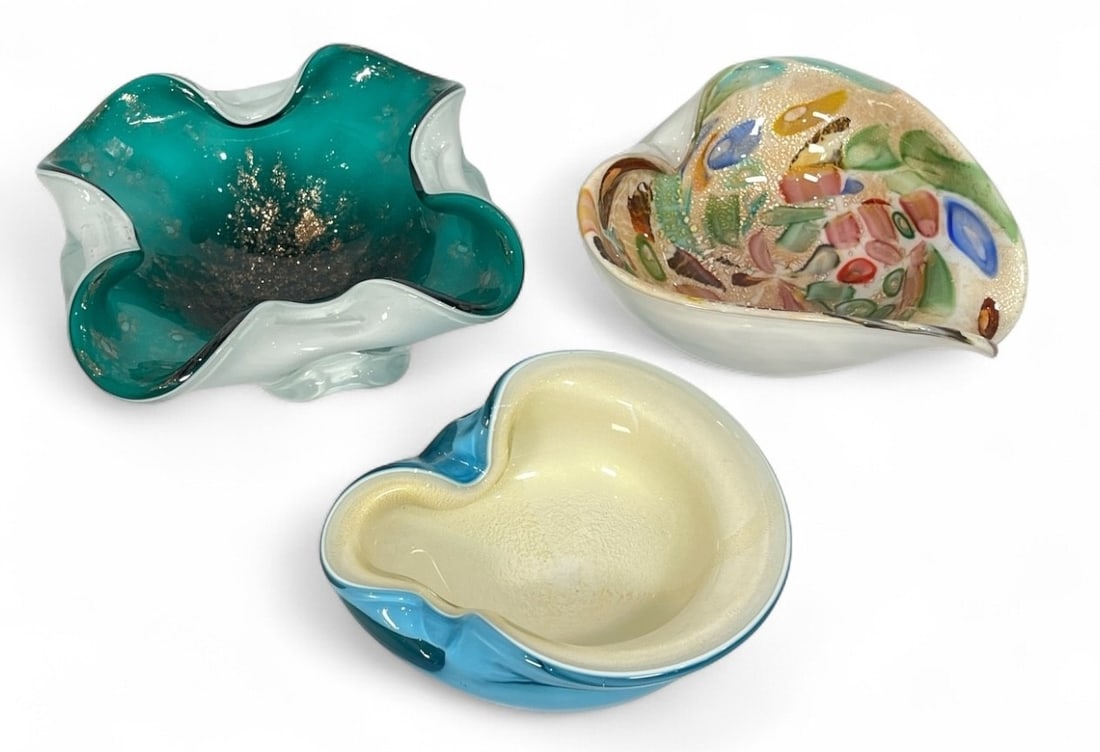 Three MURANO Italian Blown Glass Candy Dishes (1 of 4)