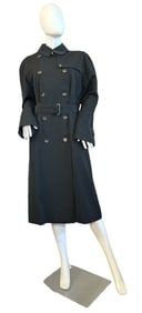 A BURBERRY Black Trench Coat, Unisex