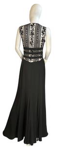 A CAROLINA HERRERA Beaded Back Evening Gown: Measures 60" total length, 30" bust, 30" waist. Tagged size 12.