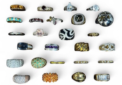 A Large Collection of Some Sterling Silver & Designer Rings