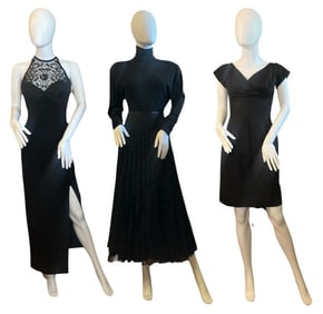 Collection Women's Vintage Black Evening Wear, DONNA KARAN, LEIKO