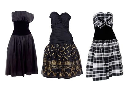 Three 1980s Black Strapless Evening Dresses, VICTOR COSTA, ZANDRA RHODES