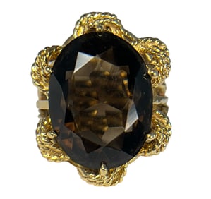 A 14k Gold and Smoky Quartz Statement Ring