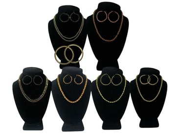 Collection of Beaded Gold Tone Jewelry Sets