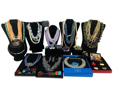 Large Collection of Designer Costume Jewelry, Some Sterling Silver