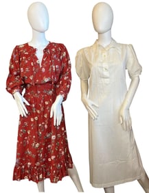 Two Vintage 1970s California Prairie Style Dresses, ORA FEDER, UNGARO