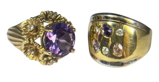 14k & 10k Gold and Amethyst Rings
