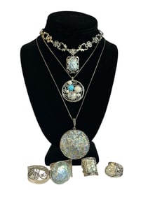 Collection Vintage PAZ CREATIONS Israel Sterling Silver Jewelry, Demi Parure