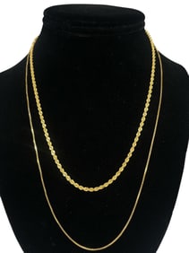 Two 14k Gold Ladies Chain Necklaces