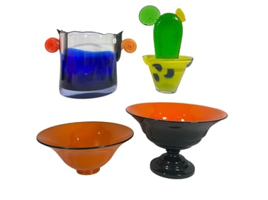 Postmodern Glass Articles, Snail Ice Bucket, Cactus, Etc.