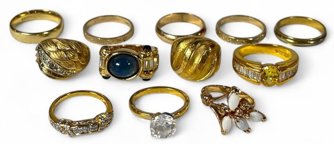 An Assortment of 14k Gold, Gold Filled and Gold EP Rings