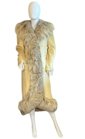 A White Fox Fur and Wool Coat, JACQUES HEIM