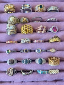 A Collection of Sterling Silver and Costume Rings, JUDITH RIPKA