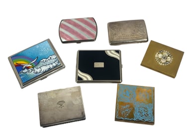 Collection Vintage Cigarette Cases & Compacts, Some Sterling Silver