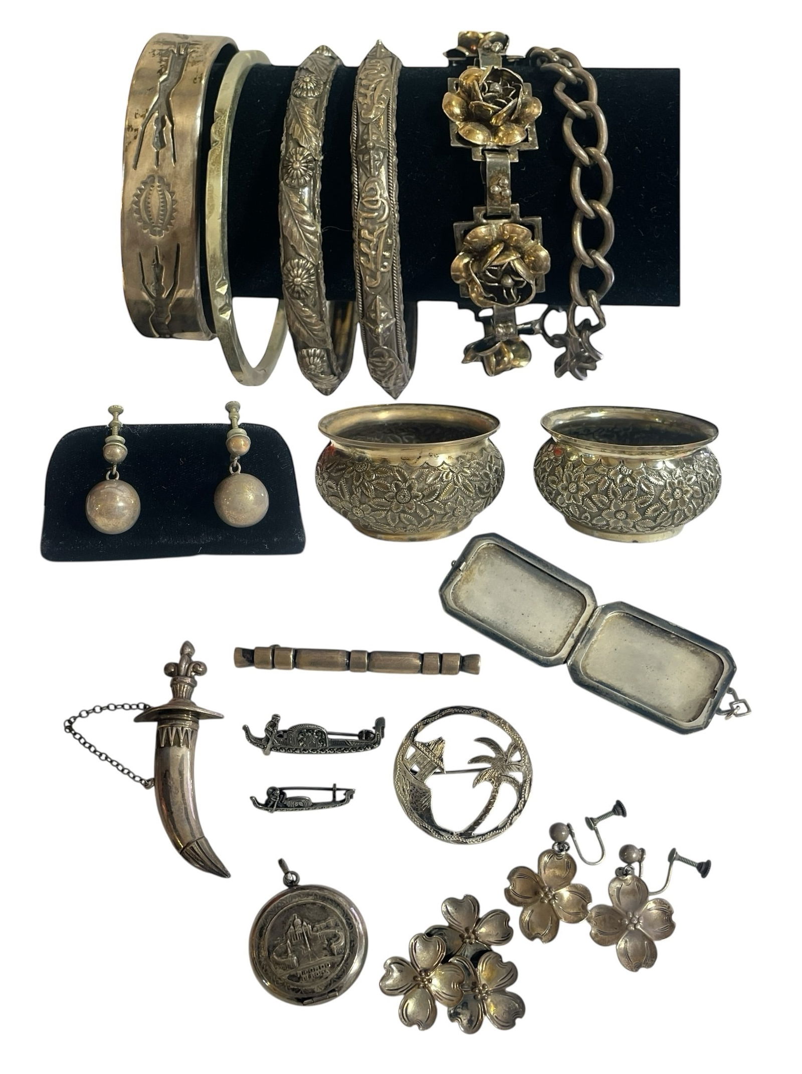 A Collection of Sterling Silver & 800 Silver Jewelry and Articles (1 of 4)