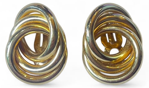 A Pair of 14k Gold Layered Earrings
