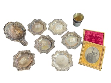Collection Victorian Sterling Silver Bar and Kitchen Articles & Daguerreotype