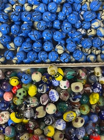 Collection of Vintage Hand Painted, Blown Art Glass Beads