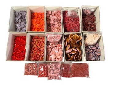 Large Collection of Vintage Czech Glass Buttons and Beads