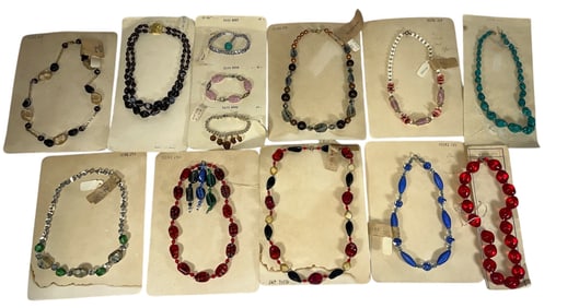 Collection NOS Vintage Czech Glass Beaded Necklaces and Bracelets