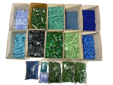 Large Collection of Vintage Czech Glass Buttons and Beads