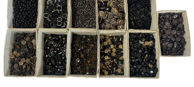 Large Collection of Vintage Czech Glass Buttons and Beads