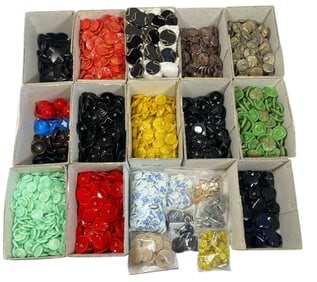 A Large Collection of Vintage Art Deco Czech Glass Beads and Buttons