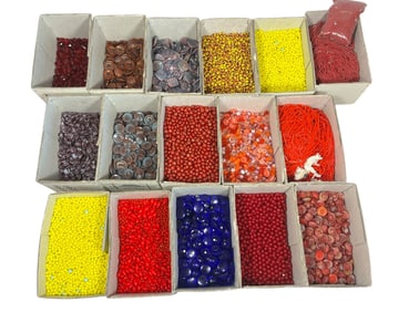Large Collection of Vintage Czech Glass Beads and Buttons